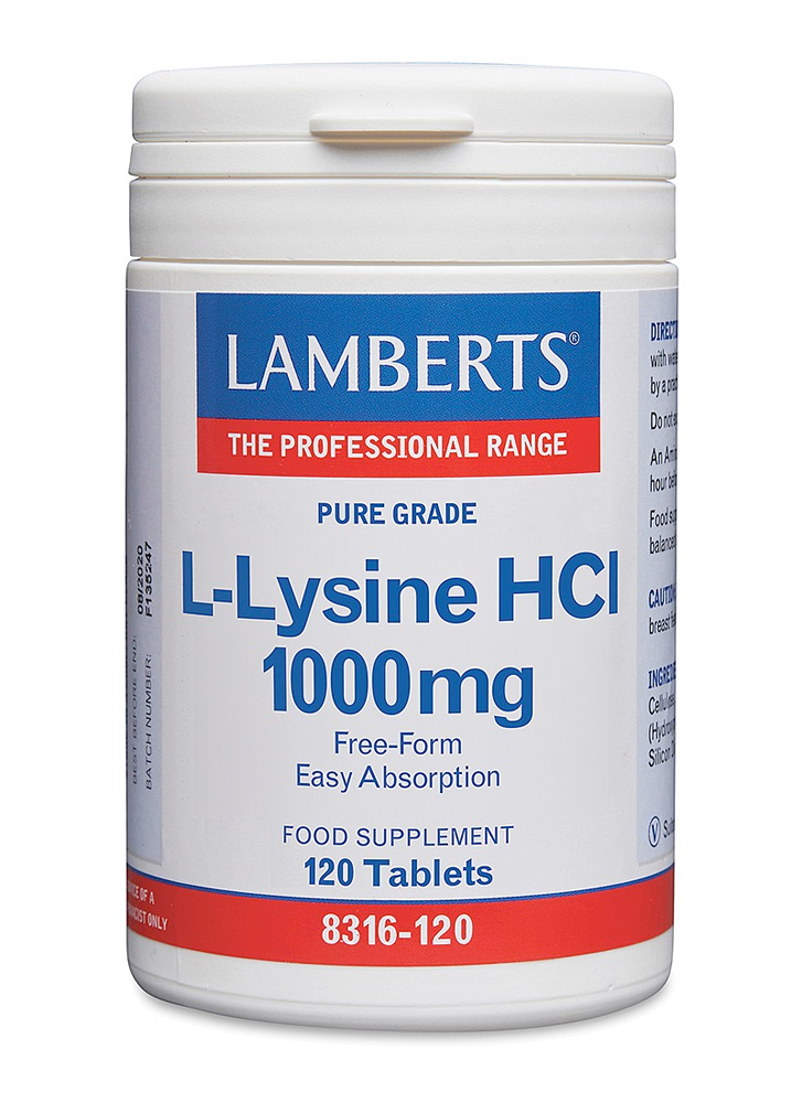Lamberts L Lysine HCI 1000mg 120 Tabs